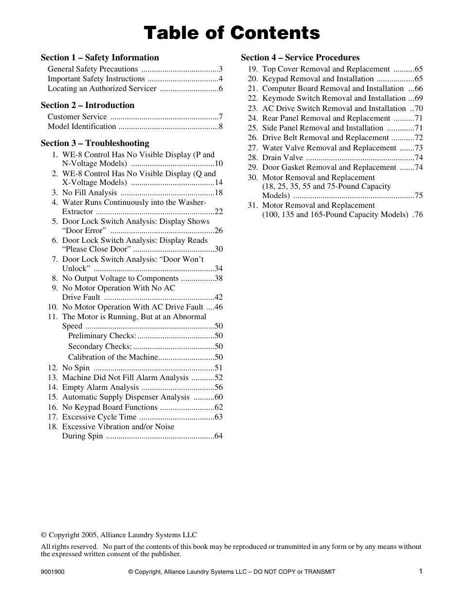 Alliance Laundry Systems HX User Manual | Page 3 / 78