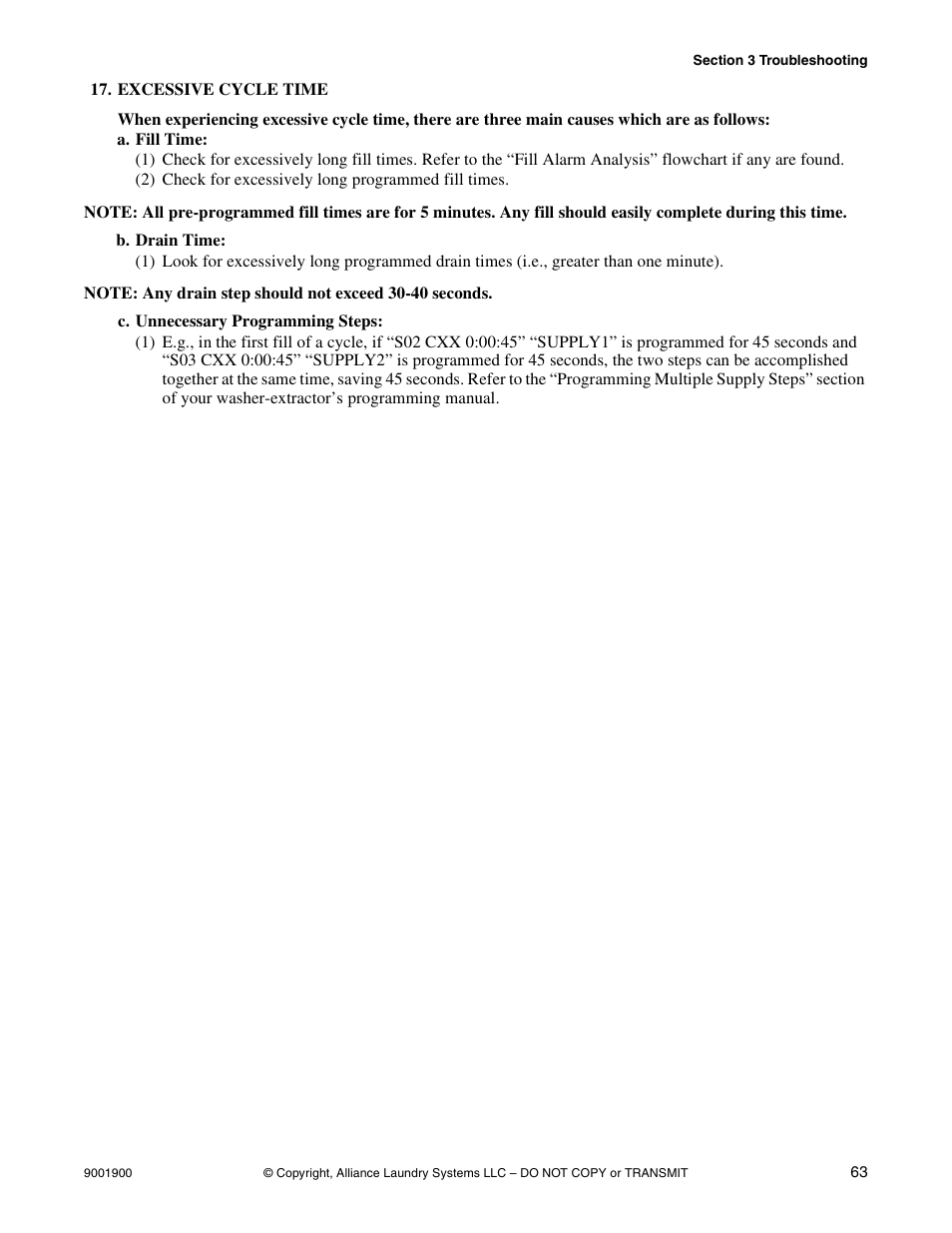 Excessive cycle time | Alliance Laundry Systems HX User Manual | Page 65 / 78