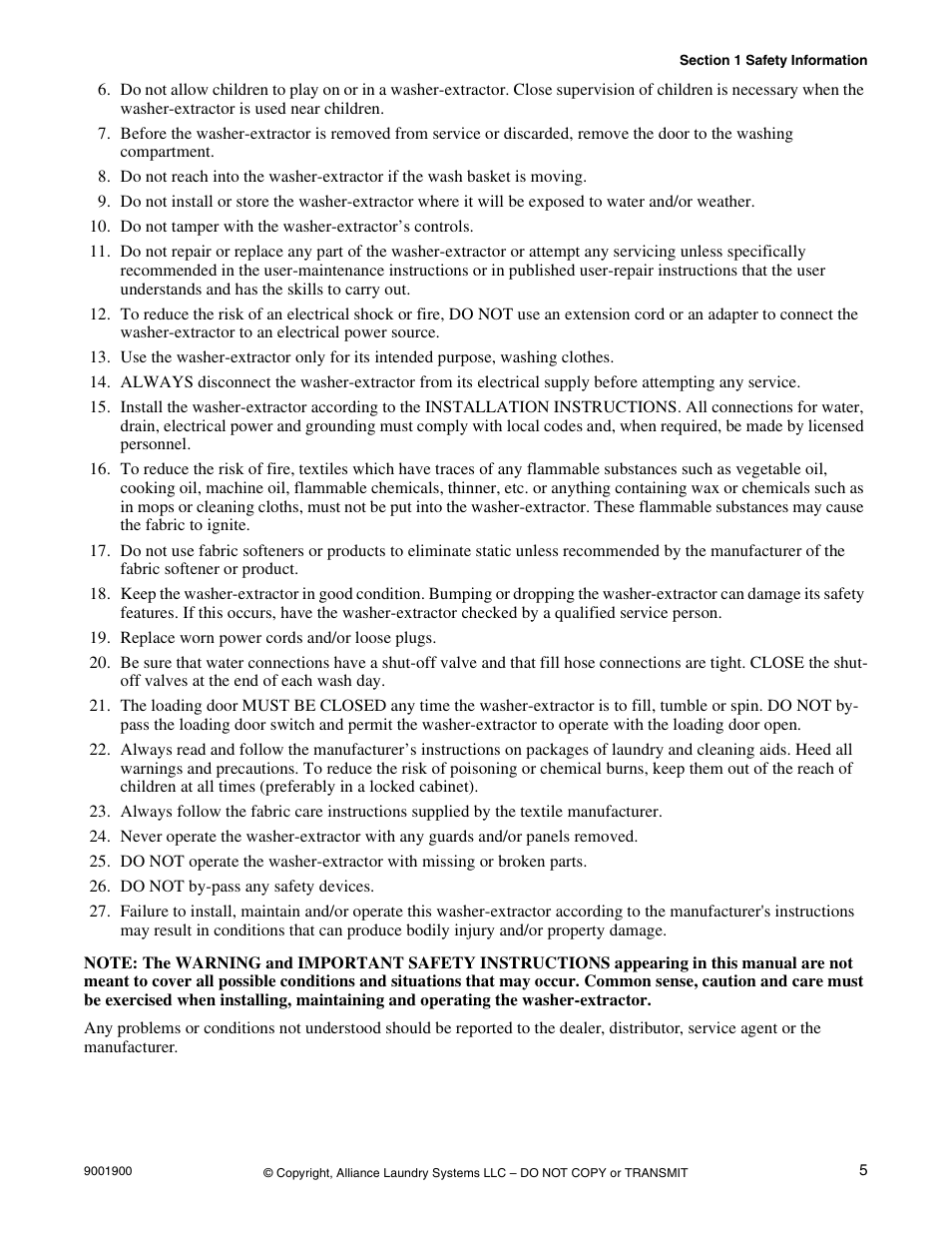 Alliance Laundry Systems HX User Manual | Page 7 / 78