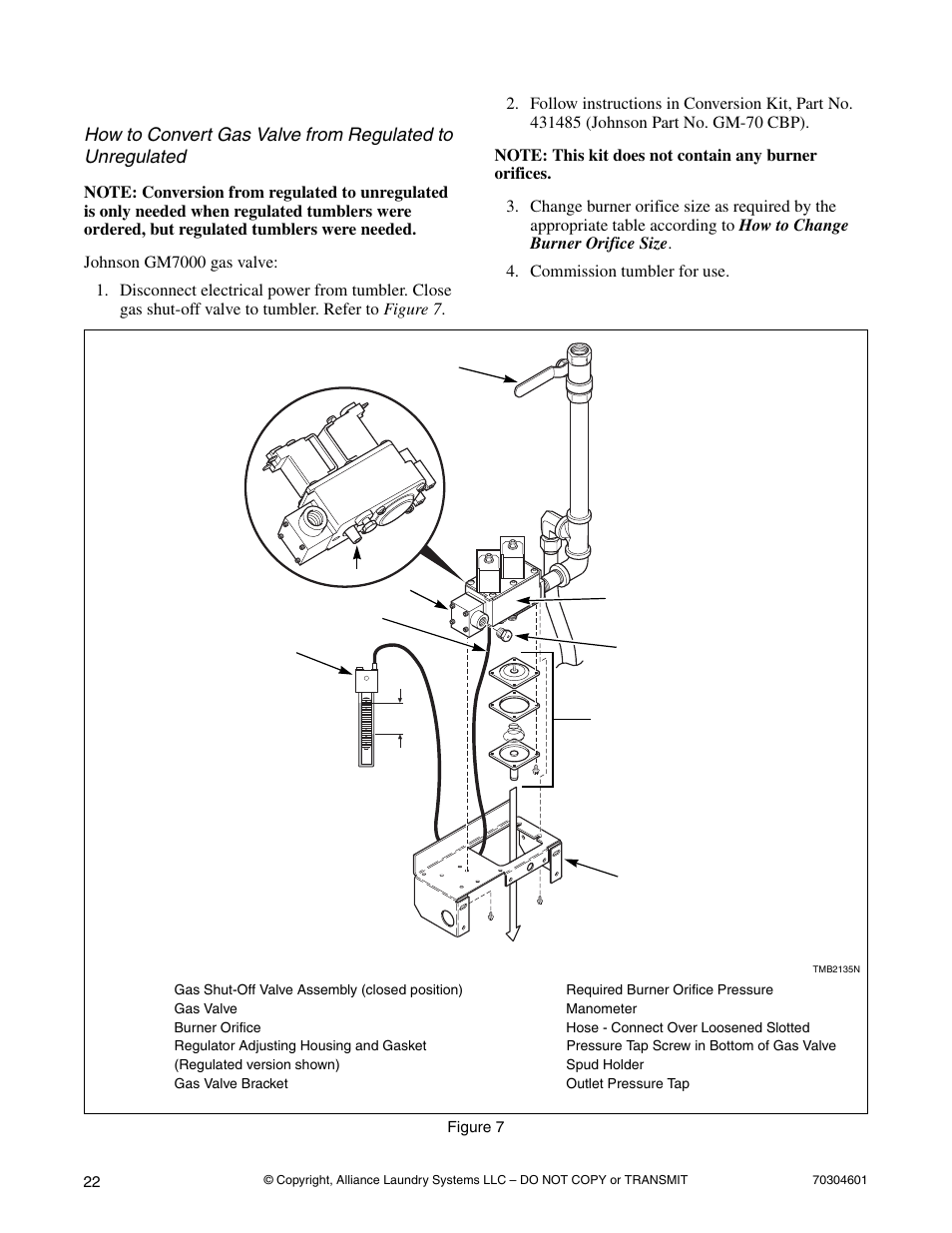 Specific conversion procedures | Alliance Laundry Systems T477C User Manual | Page 24 / 53