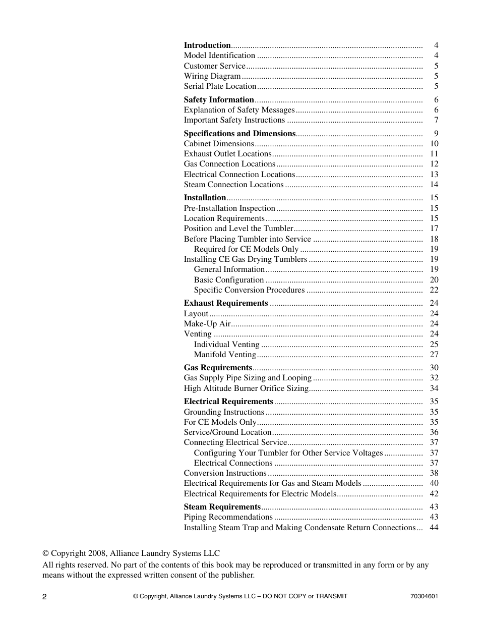 Alliance Laundry Systems T477C User Manual | Page 4 / 53