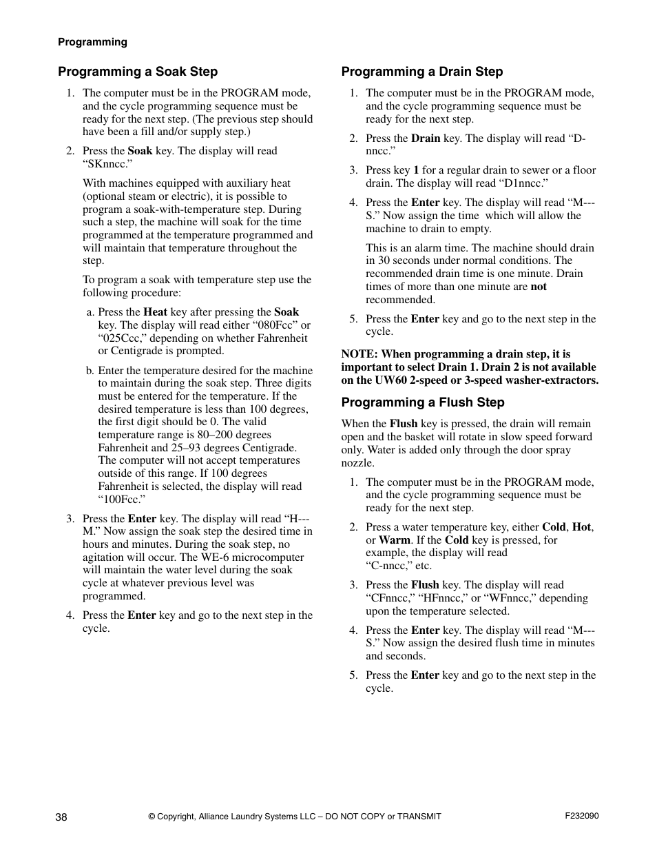 Alliance Laundry Systems UW60P3 User Manual | Page 40 / 66