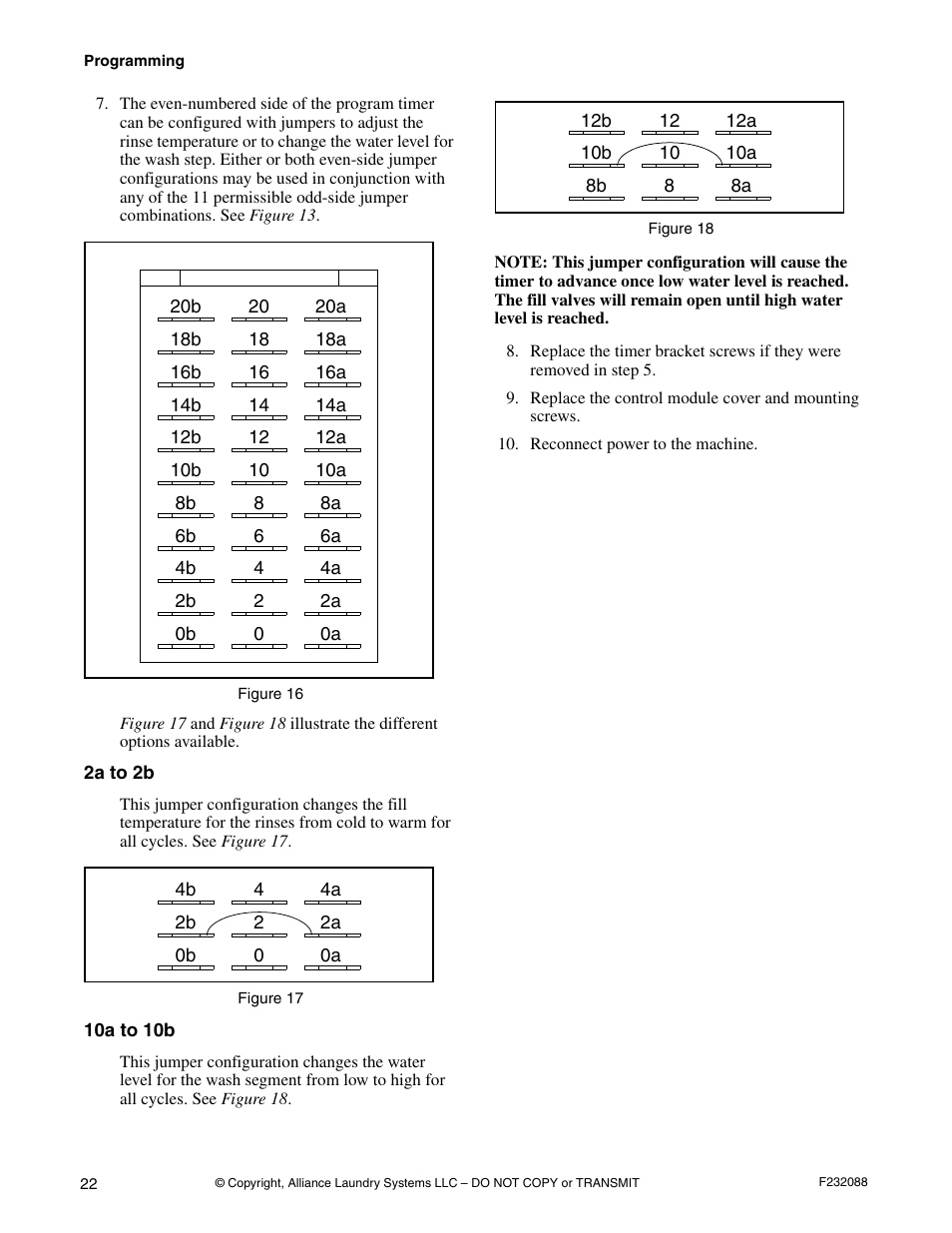 2a to 2b 10a to 10b | Alliance Laundry Systems UW35M2 User Manual | Page 24 / 24