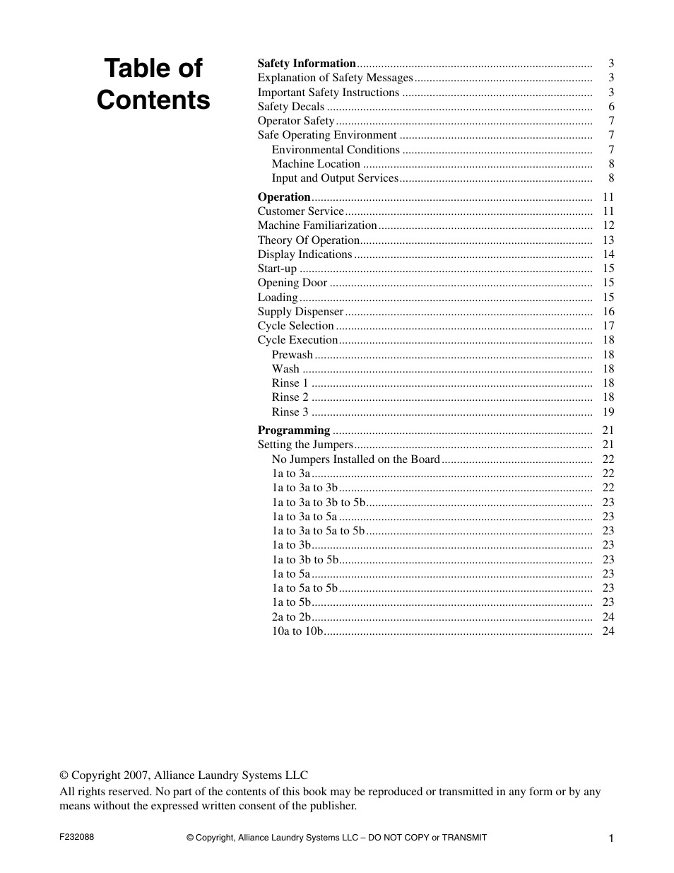Alliance Laundry Systems UW35M2 User Manual | Page 3 / 24