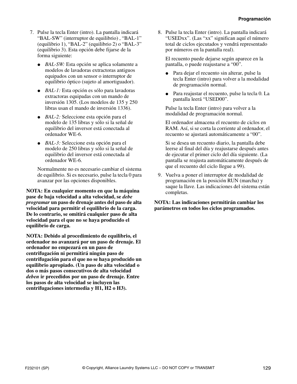 Alliance Laundry Systems SF250PV Tilt User Manual | Page 131 / 174