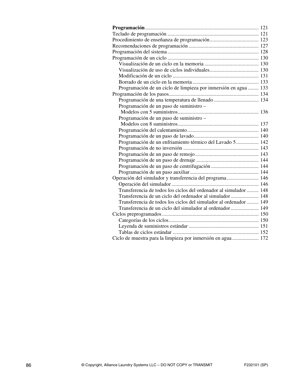 Alliance Laundry Systems SF250PV Tilt User Manual | Page 88 / 174