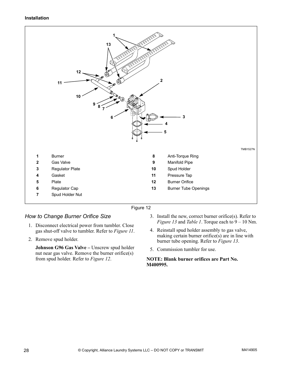 Alliance Laundry Systems TMB795C User Manual | Page 30 / 63