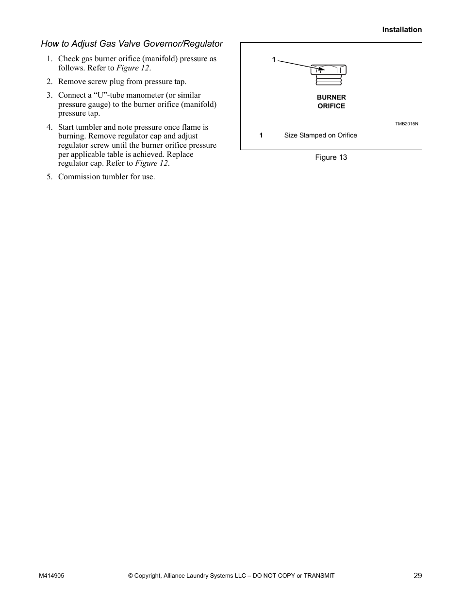 Figure, Figure 13 | Alliance Laundry Systems TMB795C User Manual | Page 31 / 63