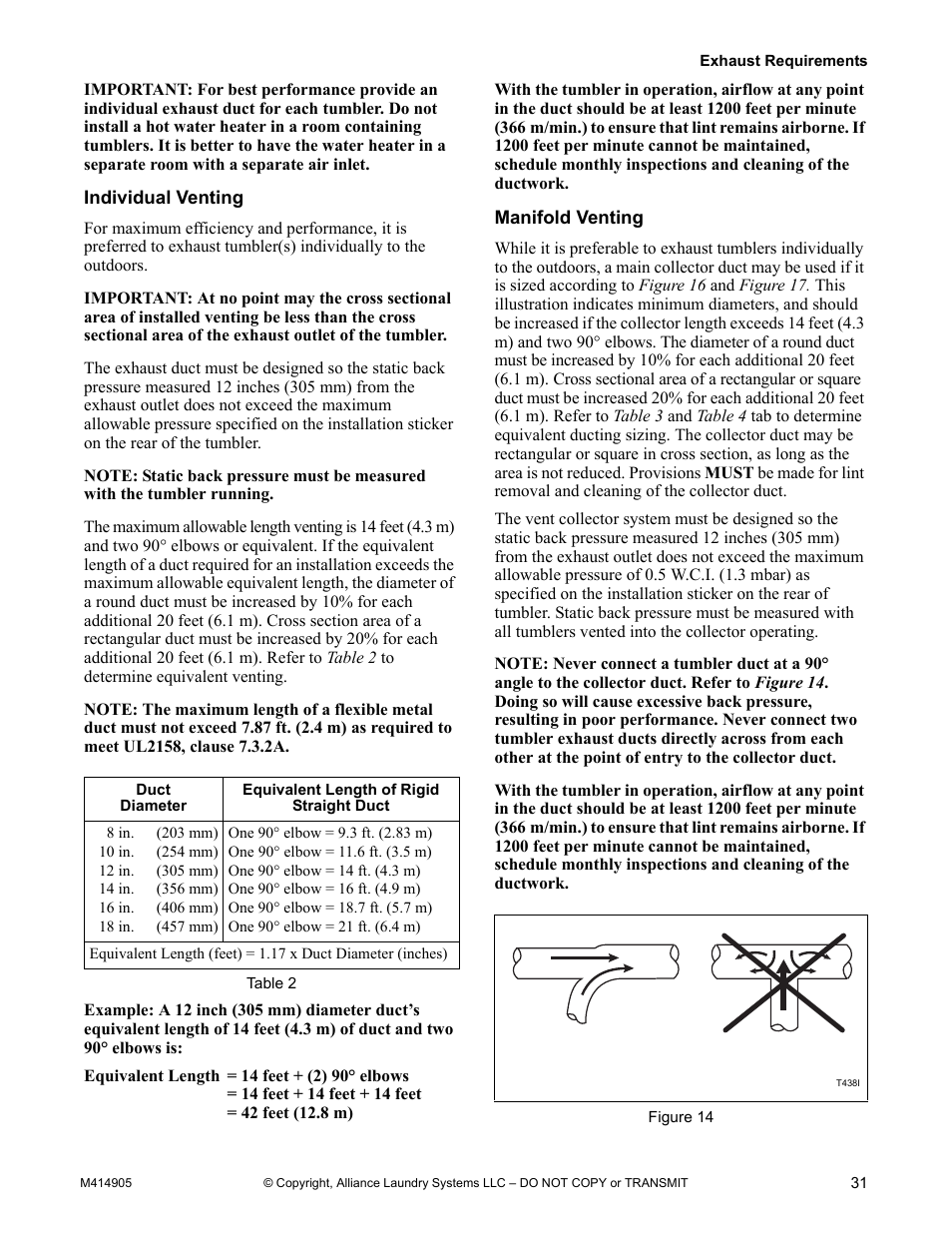 Individual venting manifold venting | Alliance Laundry Systems TMB795C User Manual | Page 33 / 63