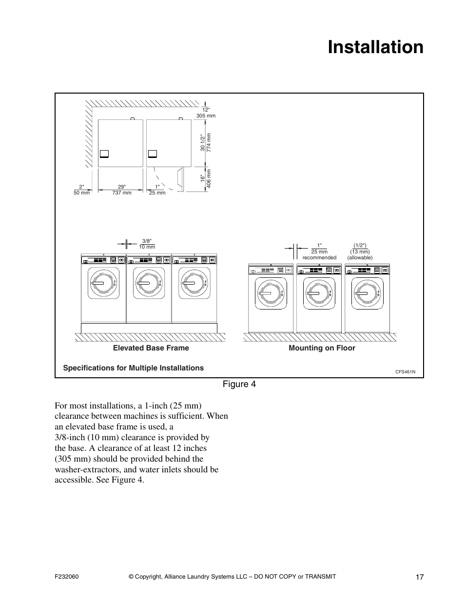 Installation | Alliance Laundry Systems SF18VNV User Manual | Page 19 / 92