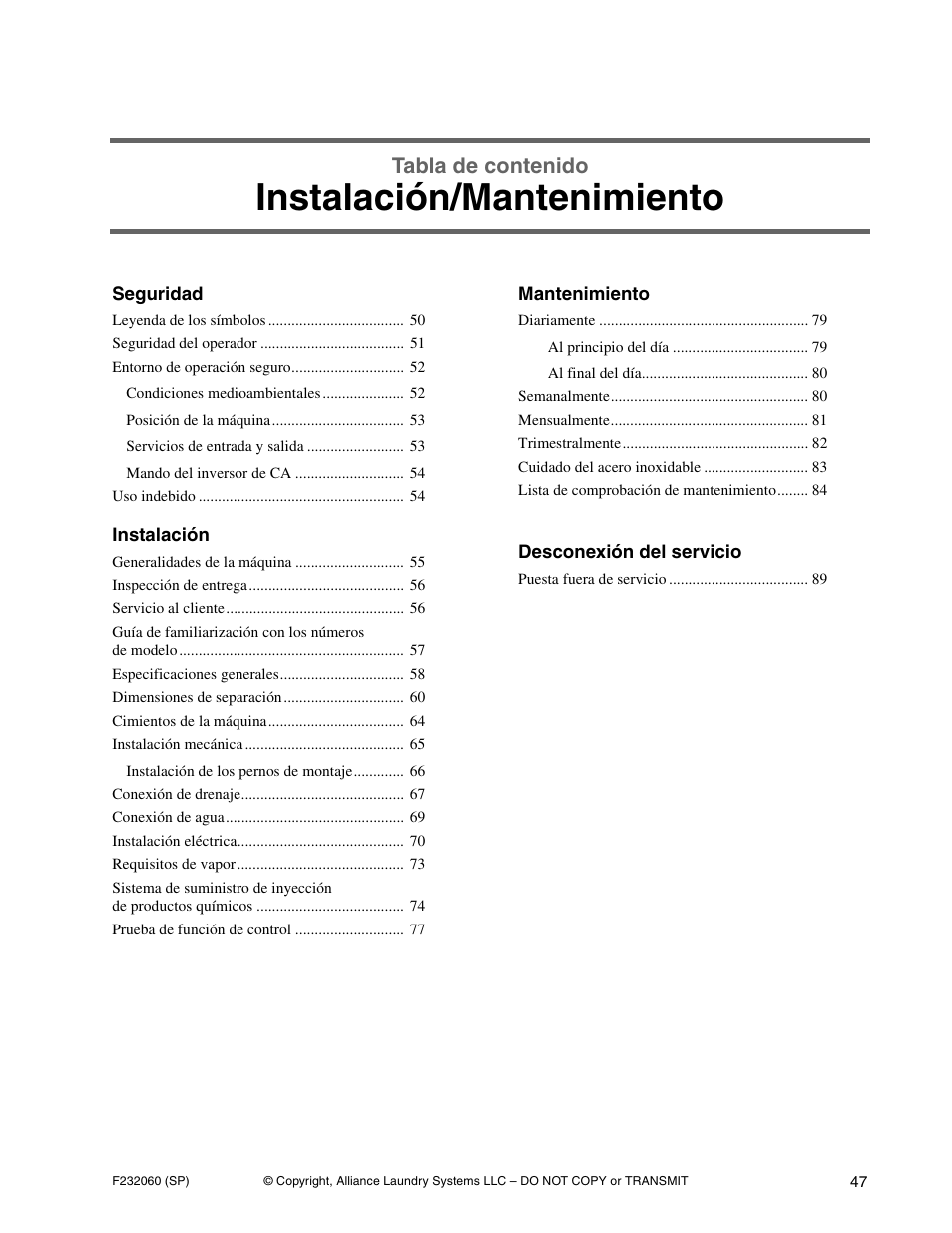 Alliance Laundry Systems SF18VNV User Manual | Page 49 / 92