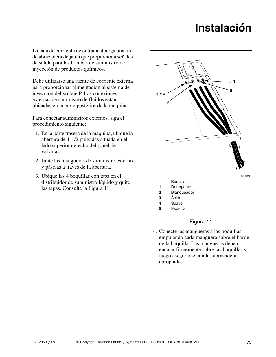 Instalación | Alliance Laundry Systems SF18VNV User Manual | Page 77 / 92