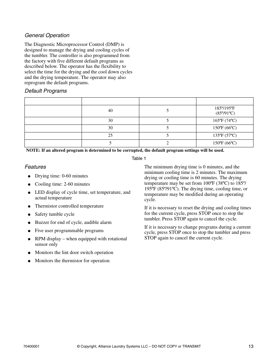 Diagnostic microprocessor control | Alliance Laundry Systems 55 Pound Capacity User Manual | Page 15 / 29