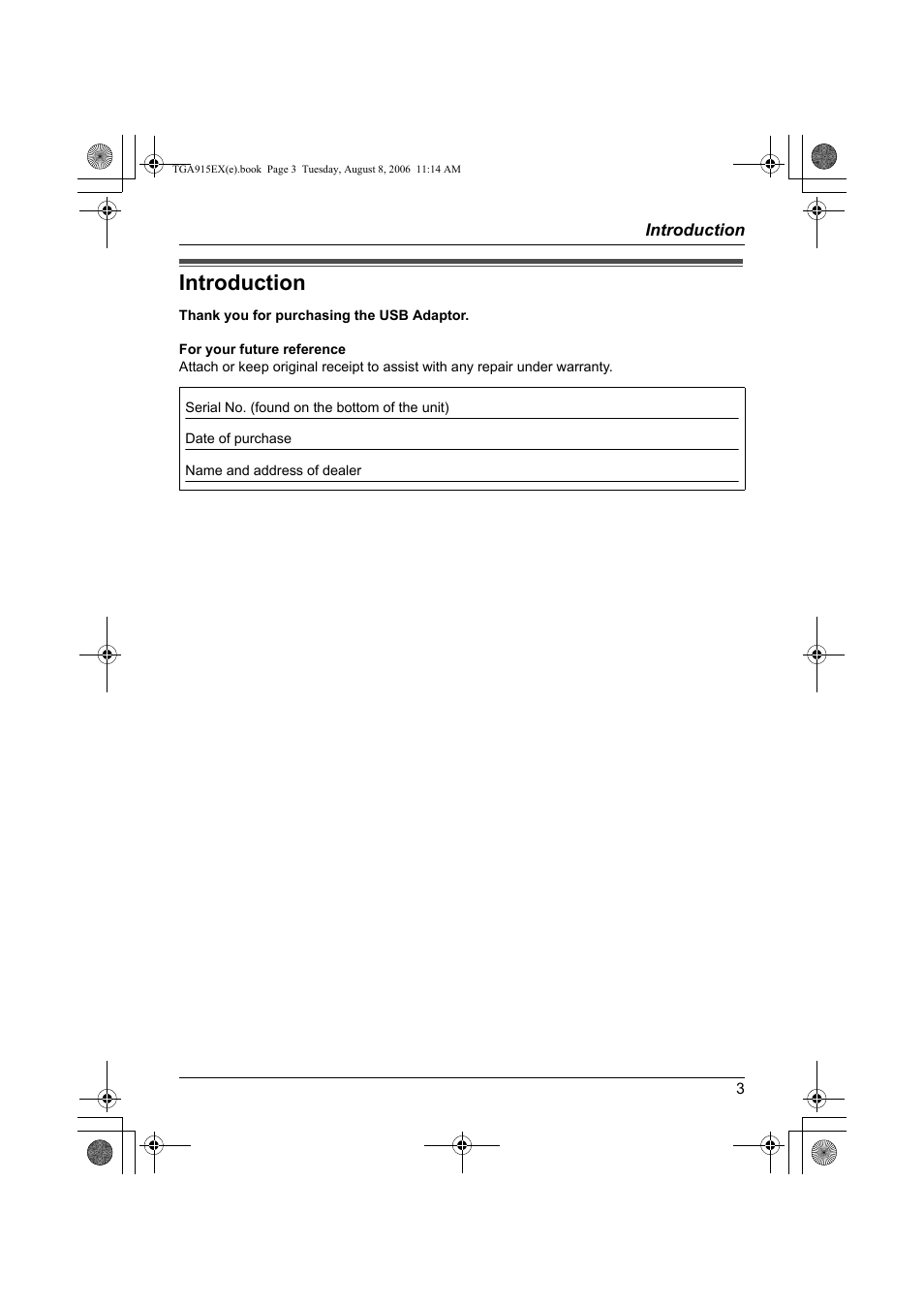 Introduction | Panasonic KXTGA915EX User Manual | Page 3 / 60