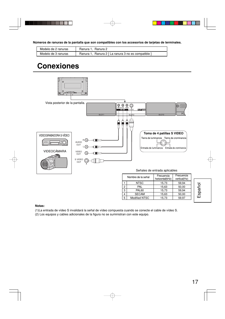 Conexiones, Espa ñ ol | Panasonic TY42TM6V User Manual | Page 17 / 24