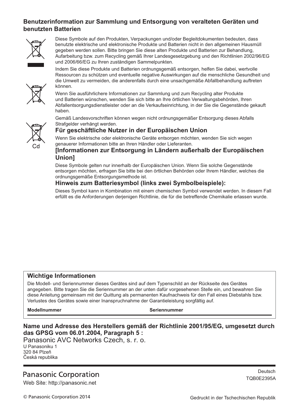Panasonic avc networks czech, s. r. o | Panasonic TX39ASN658 User Manual | Page 40 / 80