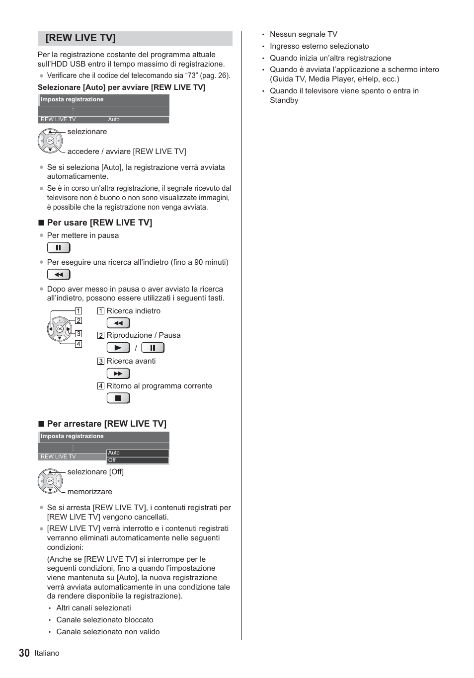 Rew live tv | Panasonic TX39ASN658 User Manual | Page 70 / 80