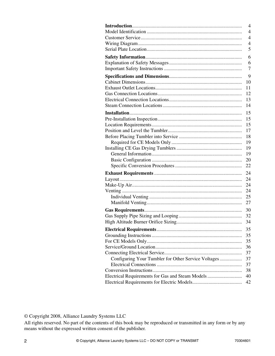 Alliance Laundry Systems Drying Cabinet User Manual | Page 4 / 53