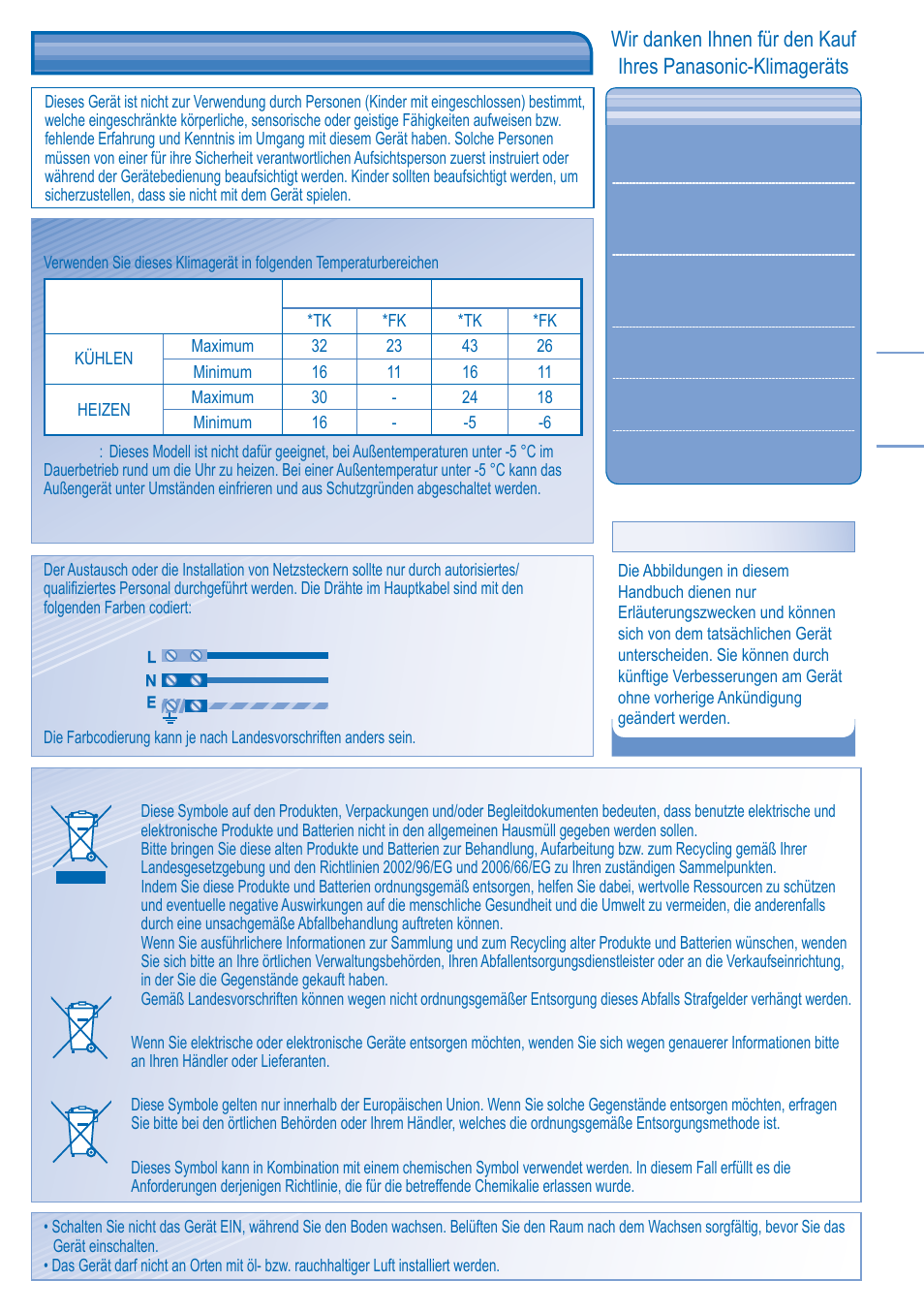 Bestimmungen und vorschriften | Panasonic CUPW24JKE User Manual | Page 3 / 8