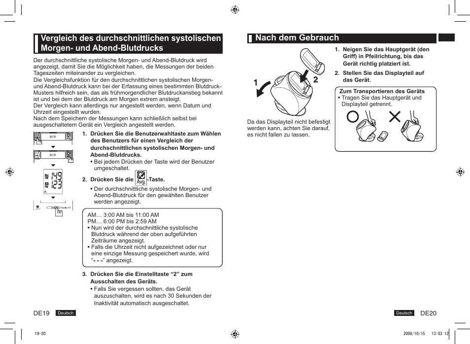 Nach dem gebrauch | Panasonic EW3153 User Manual | Page 12 / 19