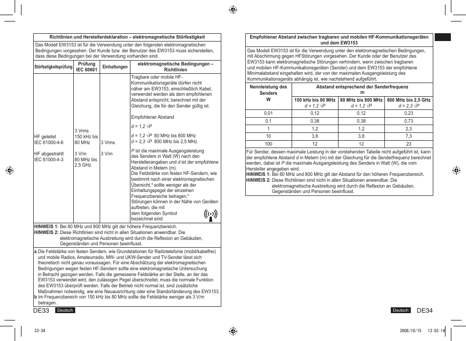 Panasonic EW3153 User Manual | Page 19 / 19