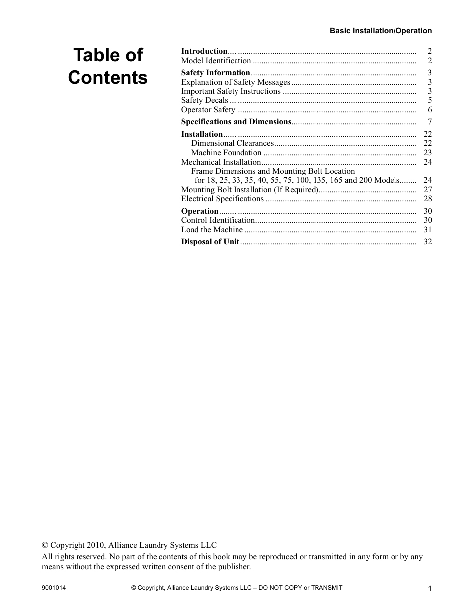 Alliance Laundry Systems 9001014R7 User Manual | Page 3 / 34