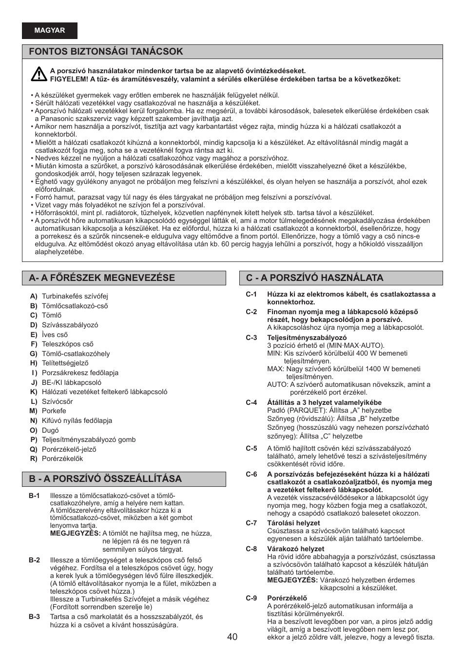 Panasonic MCCG678 User Manual | Page 40 / 48