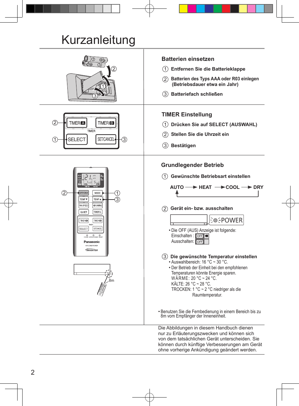 Kurzanleitung | Panasonic CUUE12PKE User Manual | Page 2 / 40
