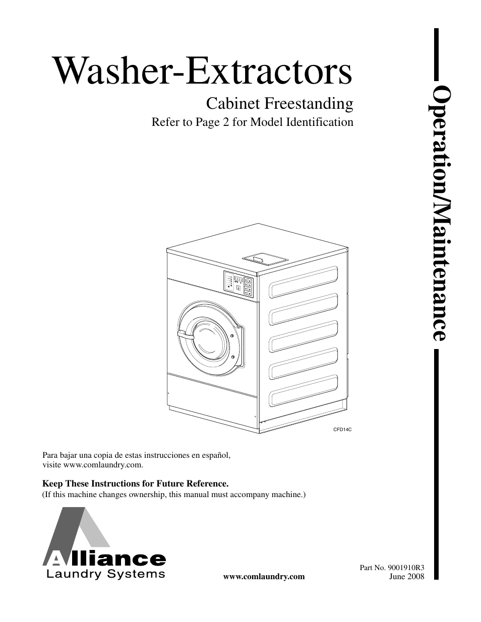 Alliance Laundry Systems NX18BVXA7 User Manual | 20 pages