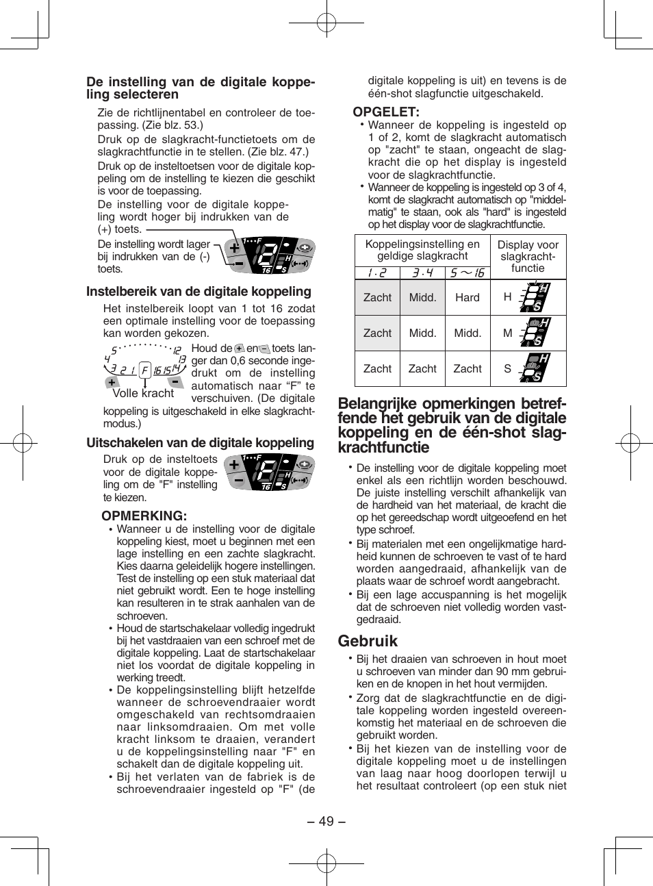 Gebruik | Panasonic EY7202GQW User Manual | Page 49 / 124