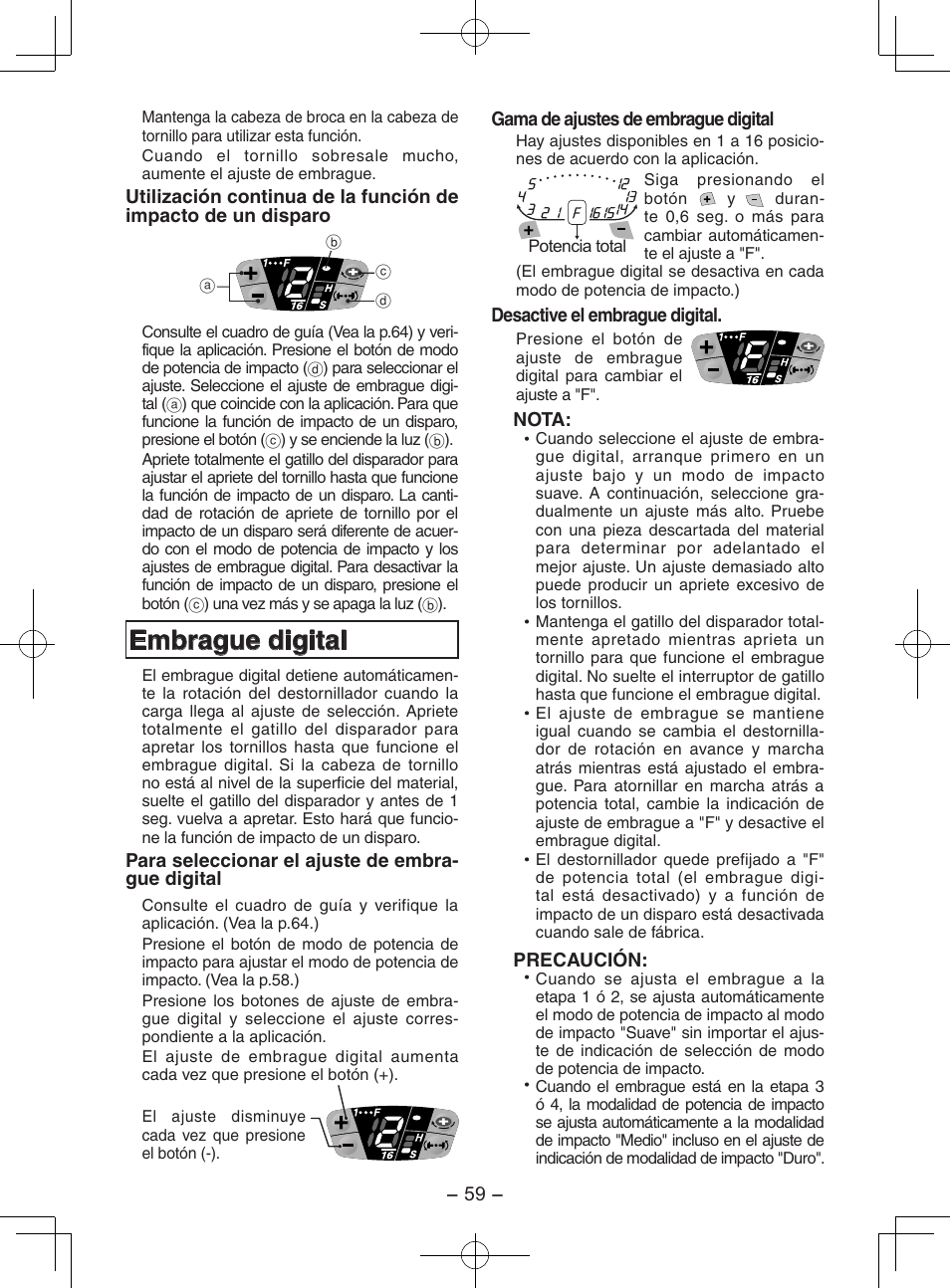 Embrague digital | Panasonic EY7202GQW User Manual | Page 59 / 124