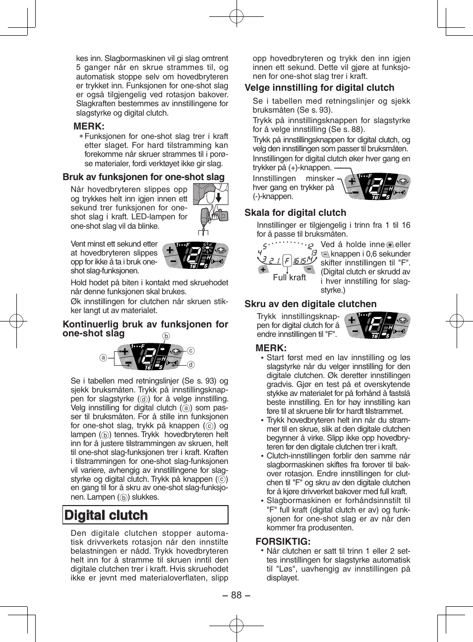 Digital clutch | Panasonic EY7202GQW User Manual | Page 88 / 124