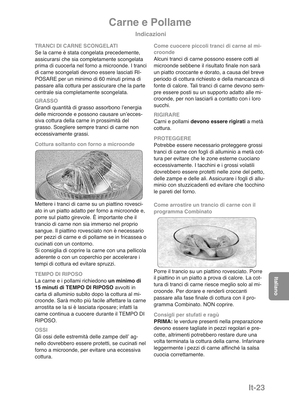 Carne e pollame, It-23 | Panasonic NNGD469MEPG User Manual | Page 124 / 201