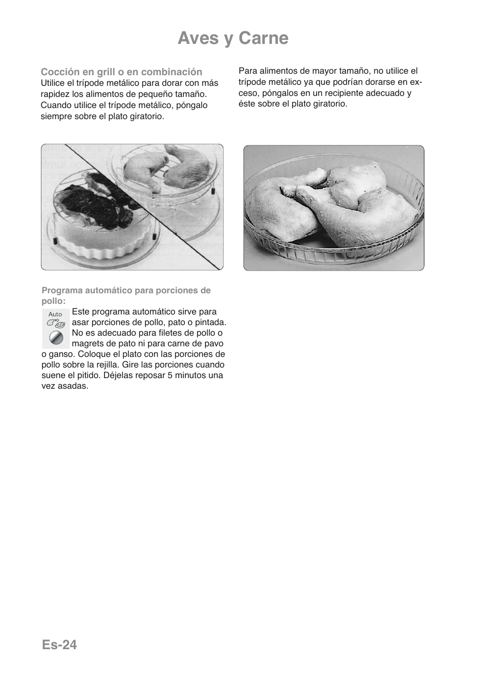 Aves y carne, Es-24 | Panasonic NNGD469MEPG User Manual | Page 158 / 201