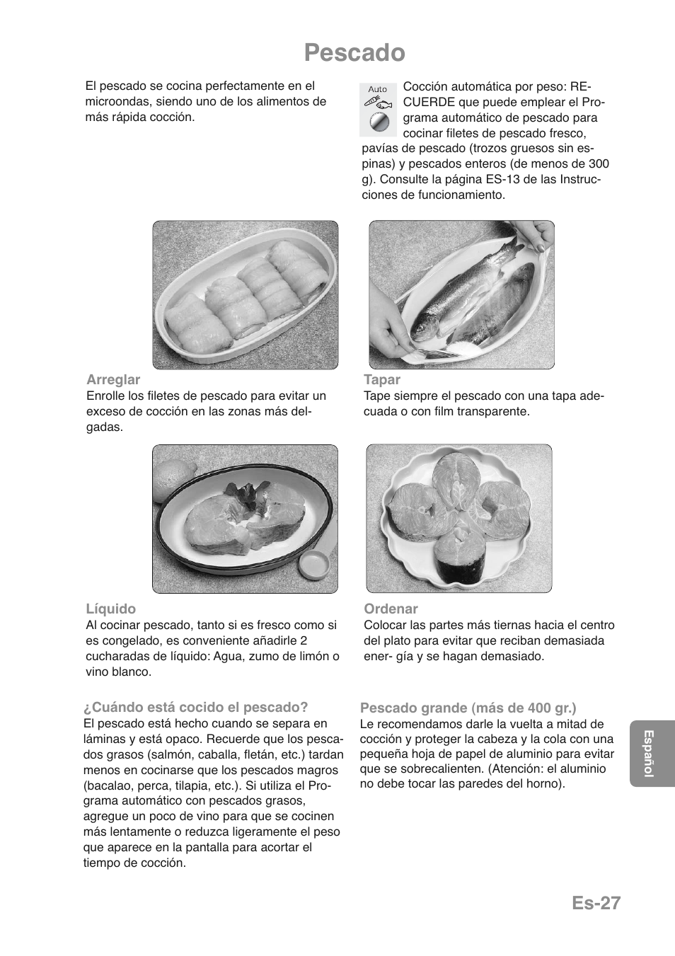 Pescado, Es-27 | Panasonic NNGD469MEPG User Manual | Page 161 / 201