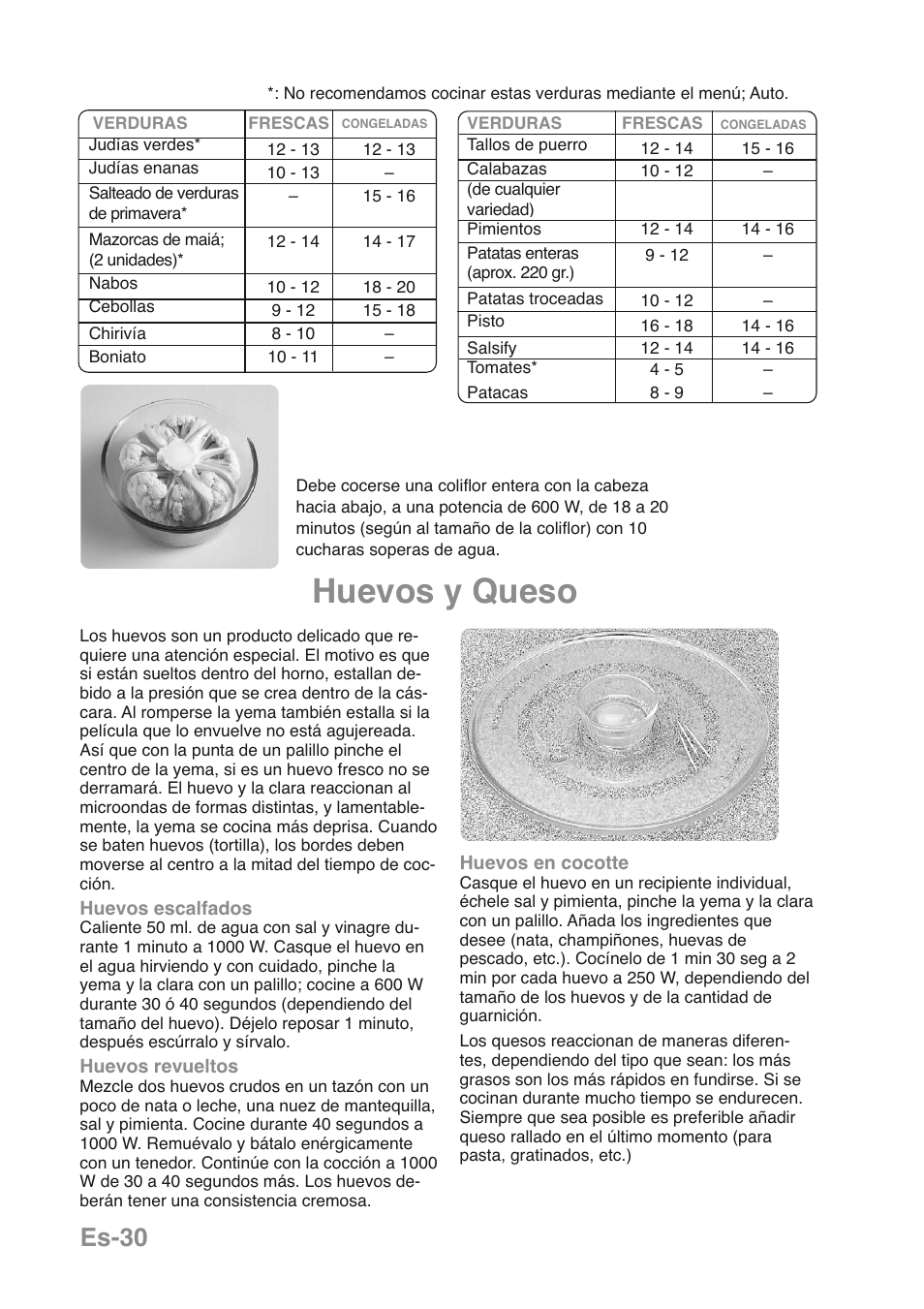 Huevos y queso, Es-30 | Panasonic NNGD469MEPG User Manual | Page 164 / 201