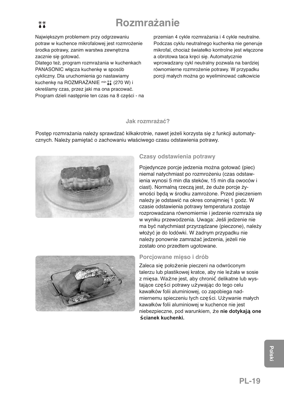 Rozmrażanie, Pl-19 | Panasonic NNGD469MEPG User Manual | Page 186 / 201