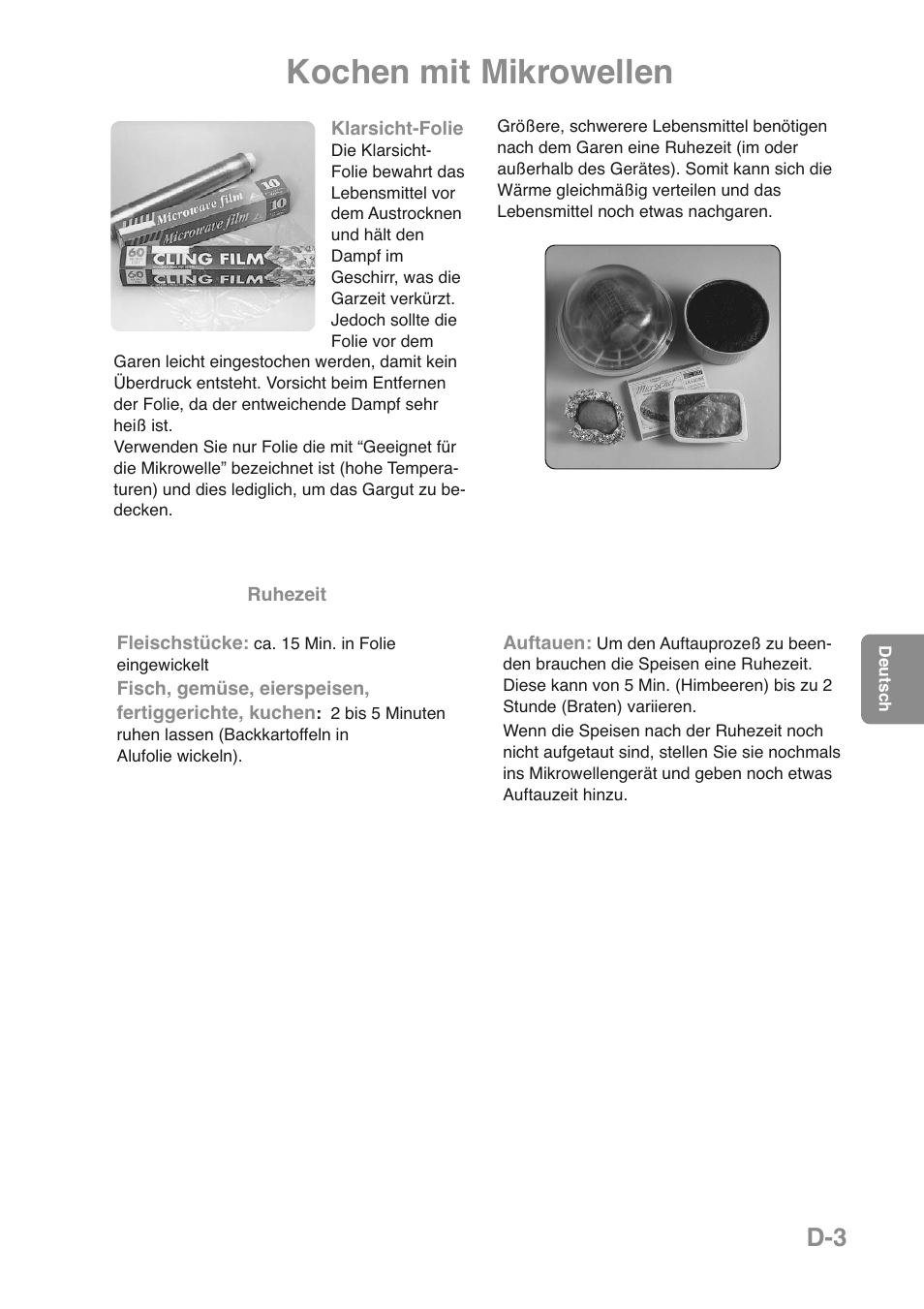 Kochen mit mikrowellen | Panasonic NNGD469MEPG User Manual | Page 38 / 201
