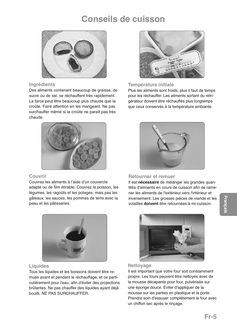 Conseils de cuisson, Fr-5 | Panasonic NNGD469MEPG User Manual | Page 73 / 201