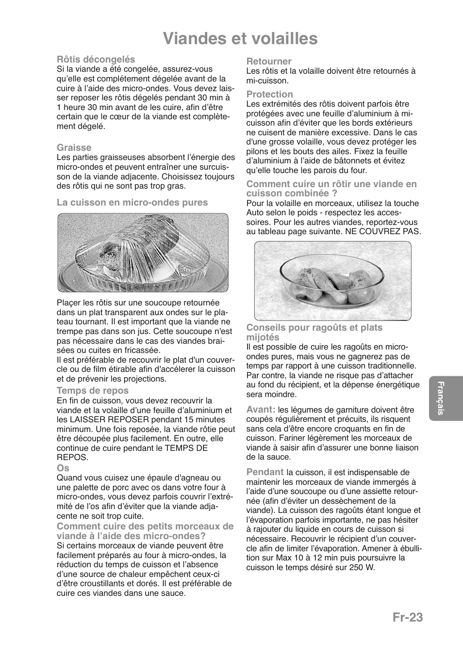 Viandes et volailles, Fr-23 | Panasonic NNGD469MEPG User Manual | Page 91 / 201