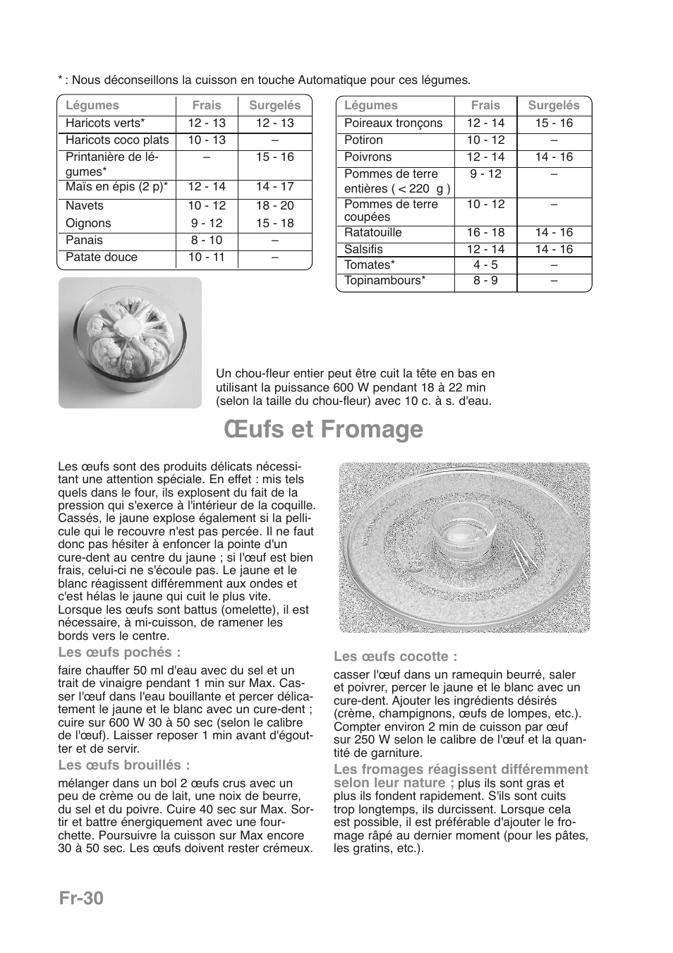 Œufs et fromage, Fr-30 | Panasonic NNGD469MEPG User Manual | Page 98 / 201