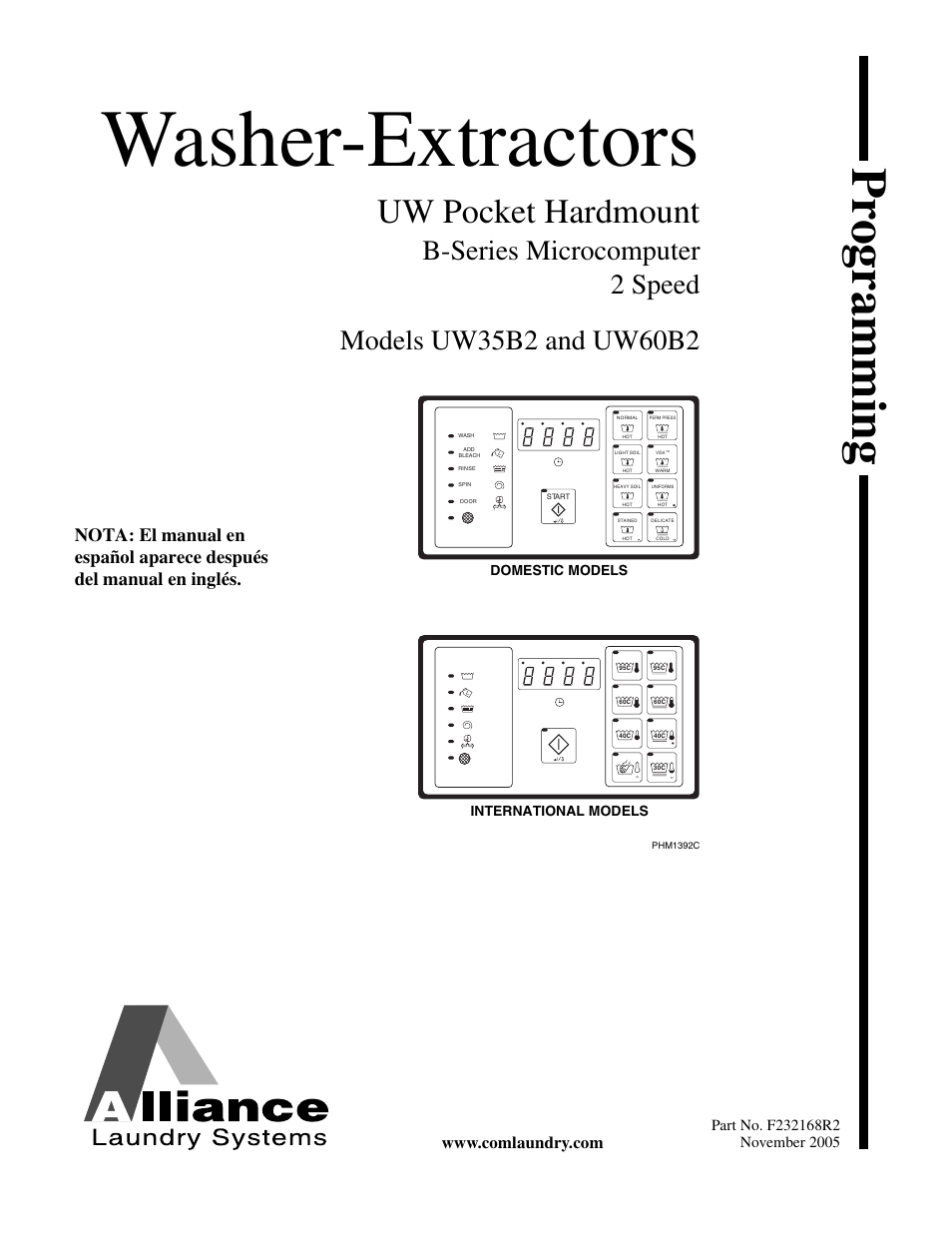 Alliance Laundry Systems UW35B2 User Manual | 30 pages