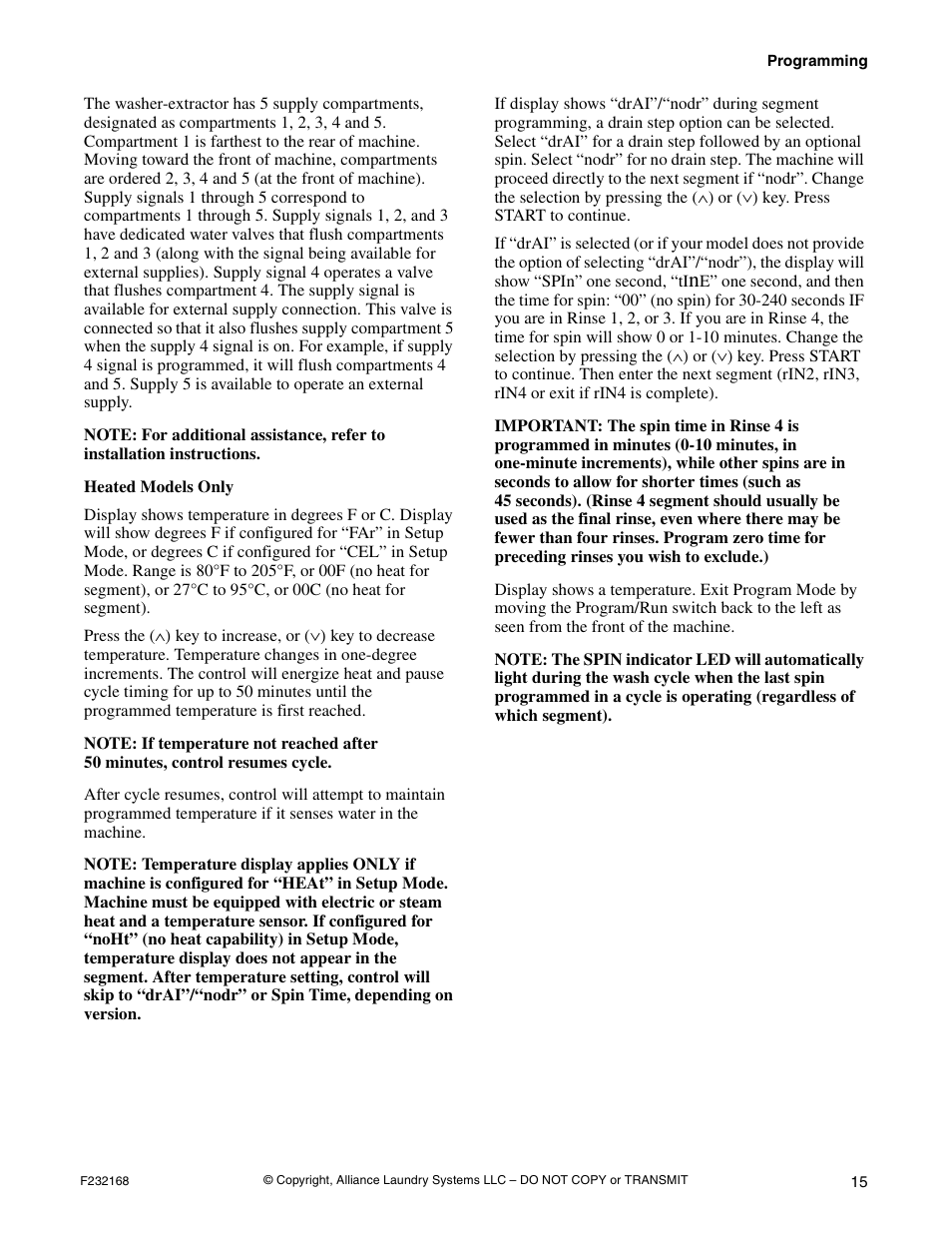 Alliance Laundry Systems UW35B2 User Manual | Page 17 / 30