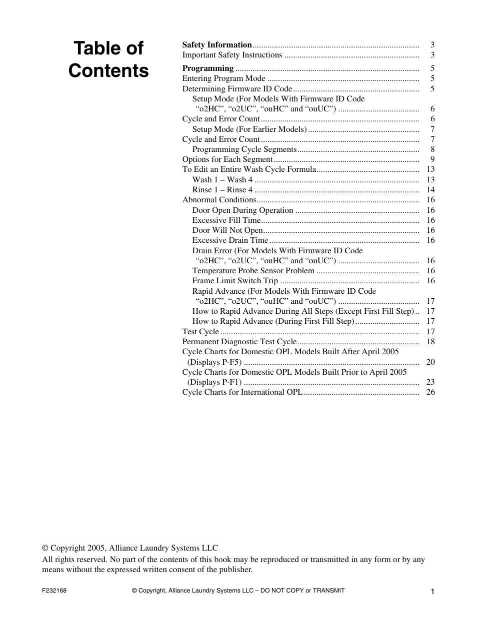 Alliance Laundry Systems UW35B2 User Manual | Page 3 / 30