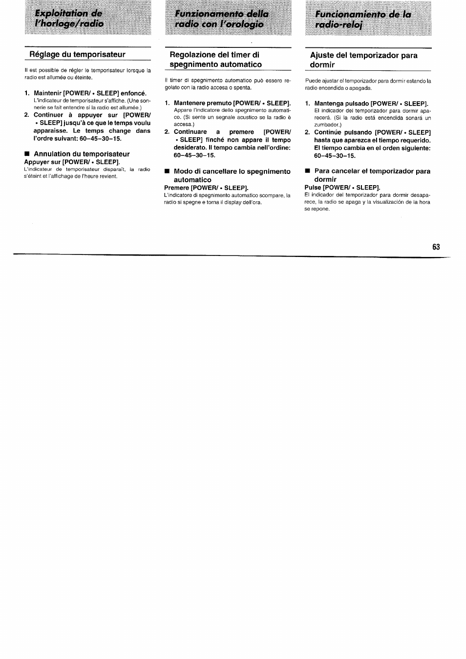 Panasonic RFB55 User Manual | Page 63 / 84