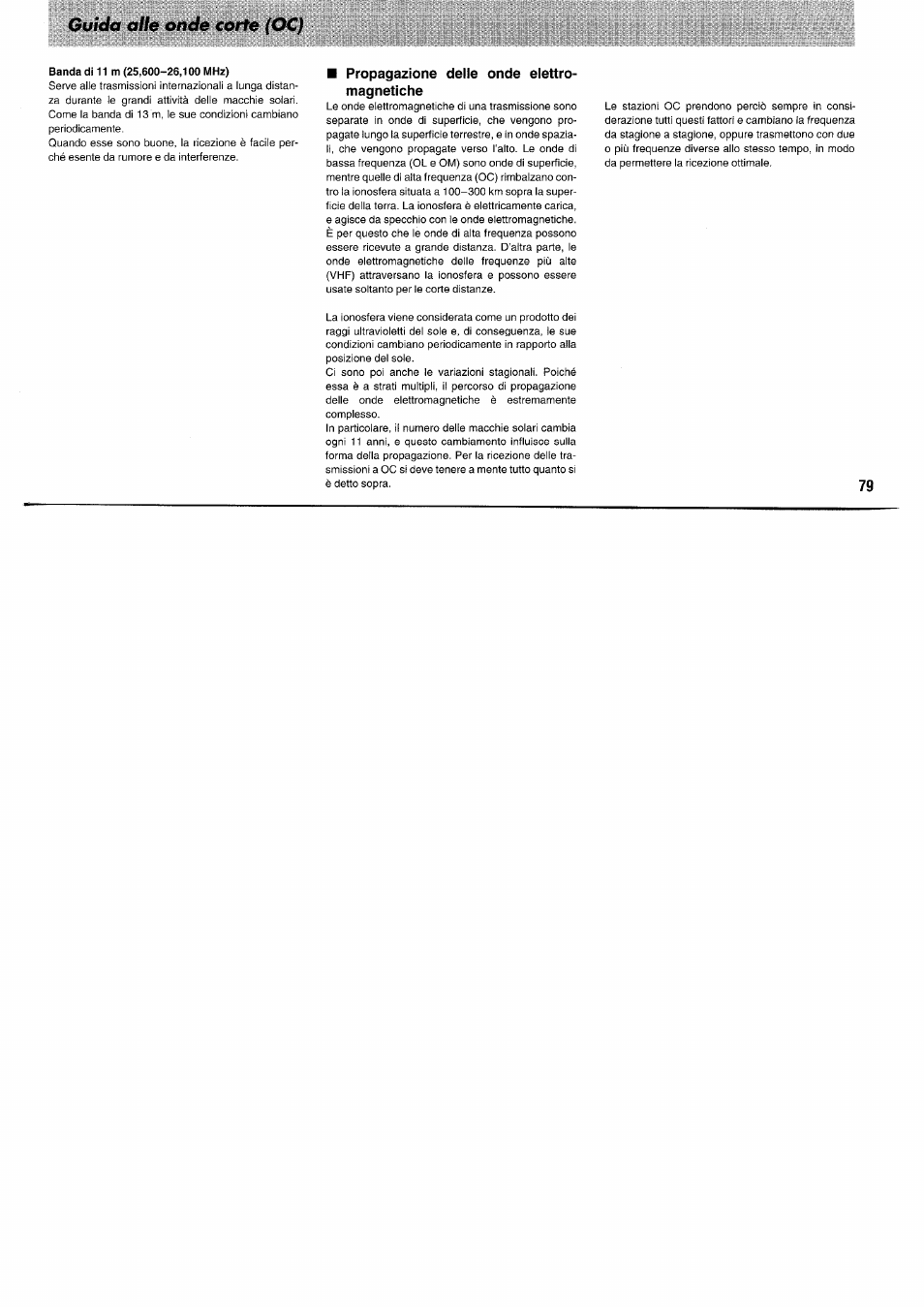 Propagazione delle onde elettro- magnetiche, Guida alle onde corte (oc) | Panasonic RFB55 User Manual | Page 79 / 84