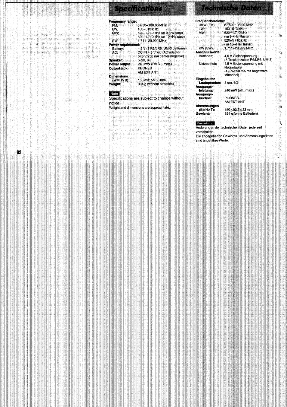 Oelen, Echnîsthe, Liw; i | Panasonic RFB55 User Manual | Page 82 / 84