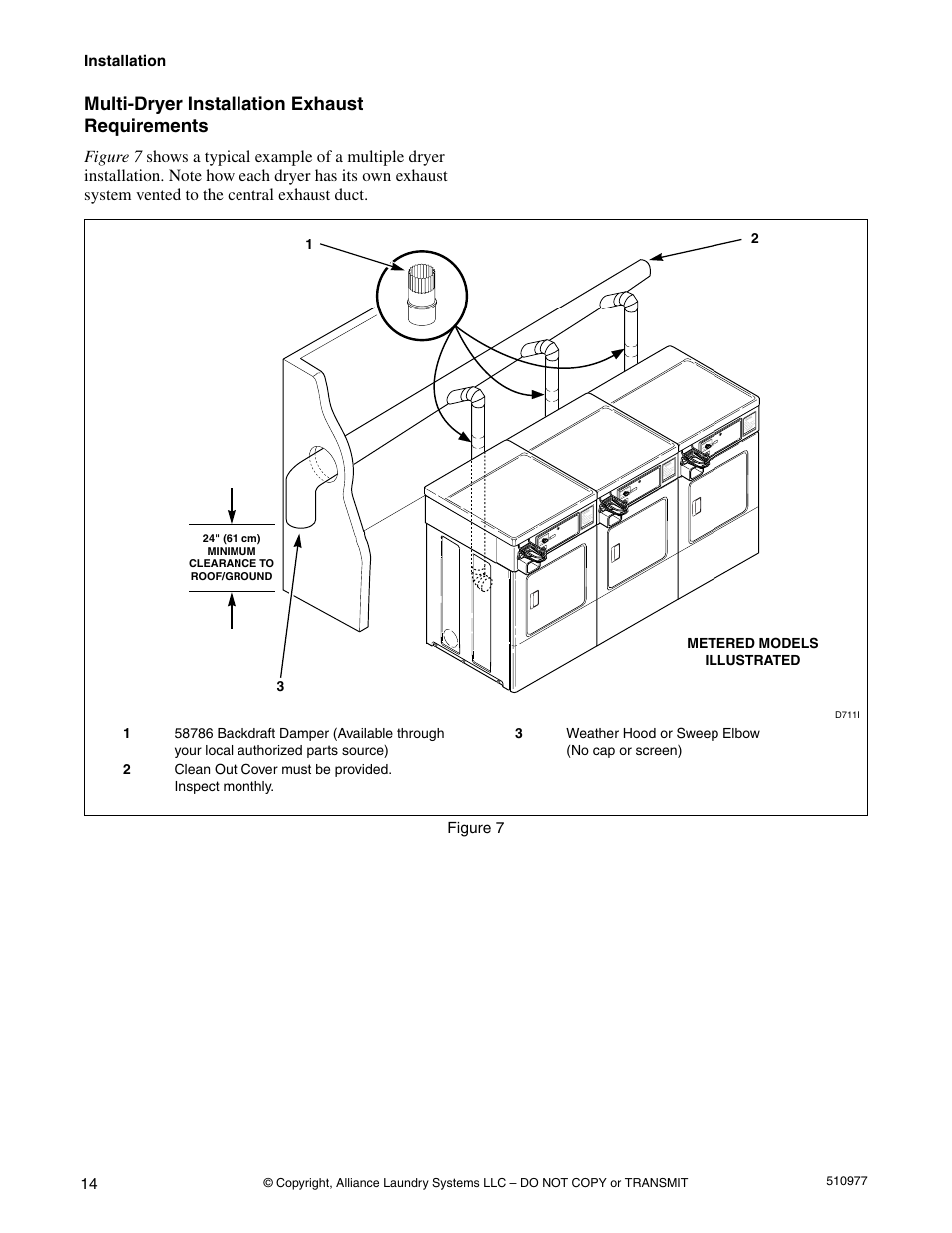 Multi-dryer installation exhaust requirements | Alliance Laundry Systems SFGX09*F User Manual | Page 16 / 46