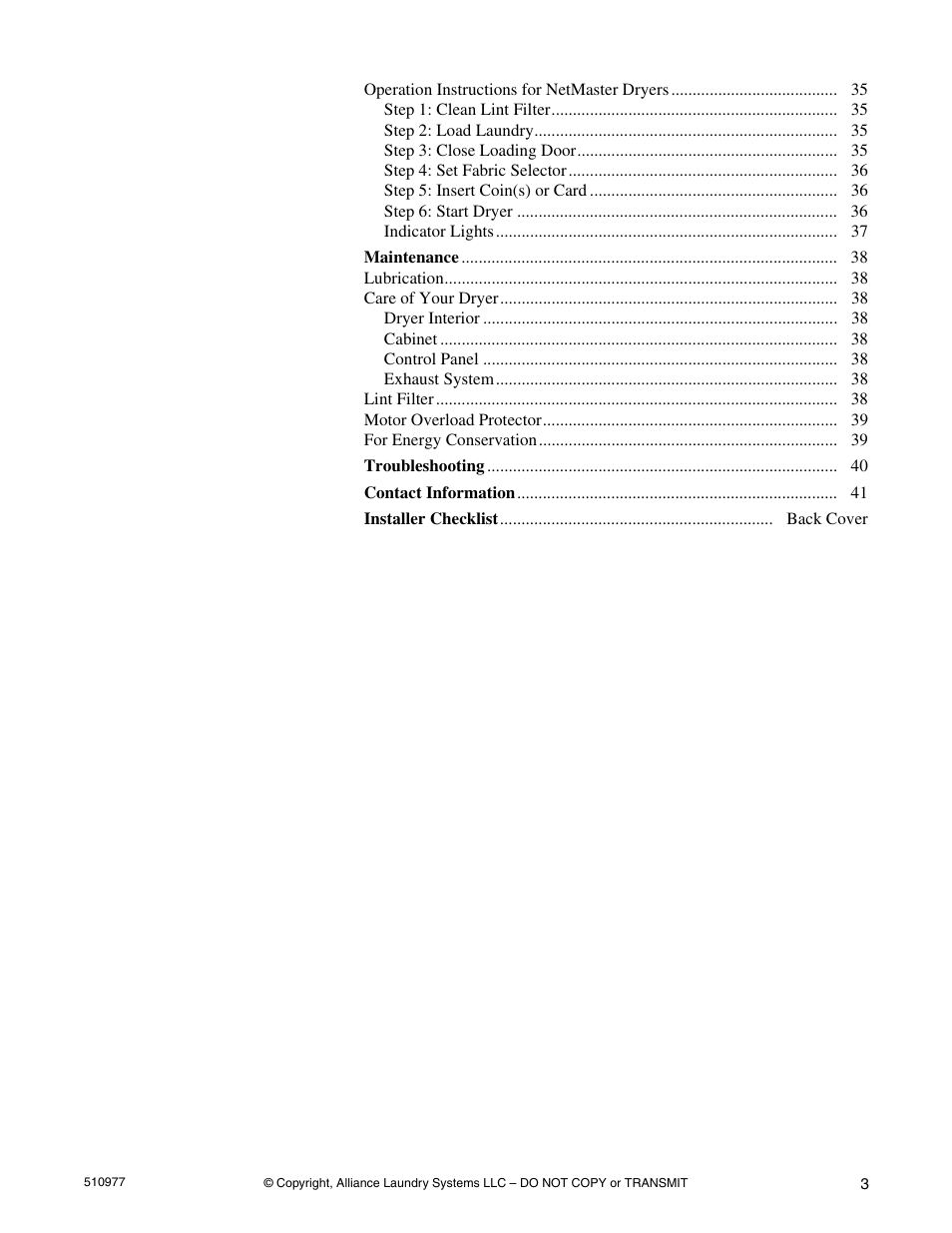 Alliance Laundry Systems SFGX09*F User Manual | Page 5 / 46