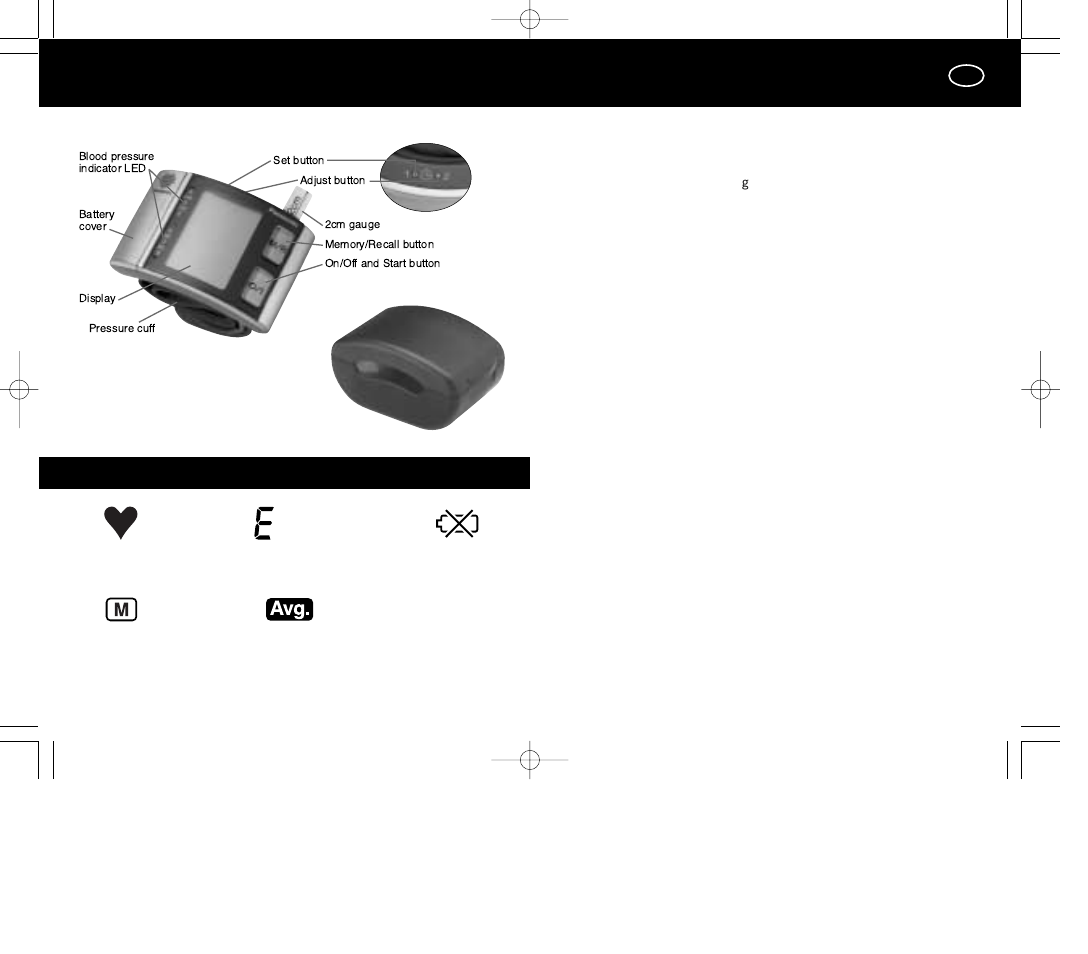 Diagram of the device, Display symbols, Error | Panasonic EW3036E2 User Manual | Page 15 / 78